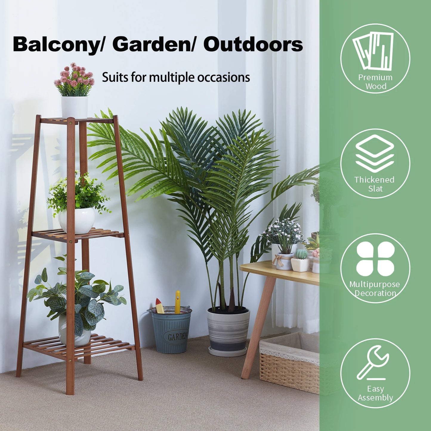 Bamboo Tall Plant Stand Storage Rack
