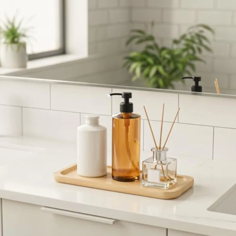Bamboo Vanity Bathroom Counter Tray