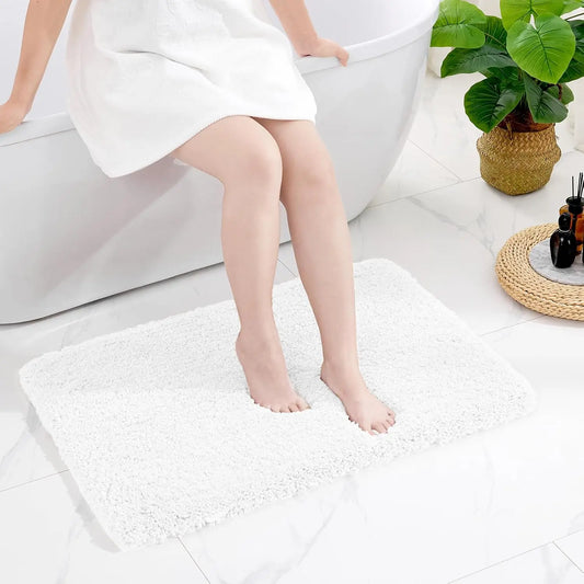 White Bathroom Rugs 24x36 Non Slip