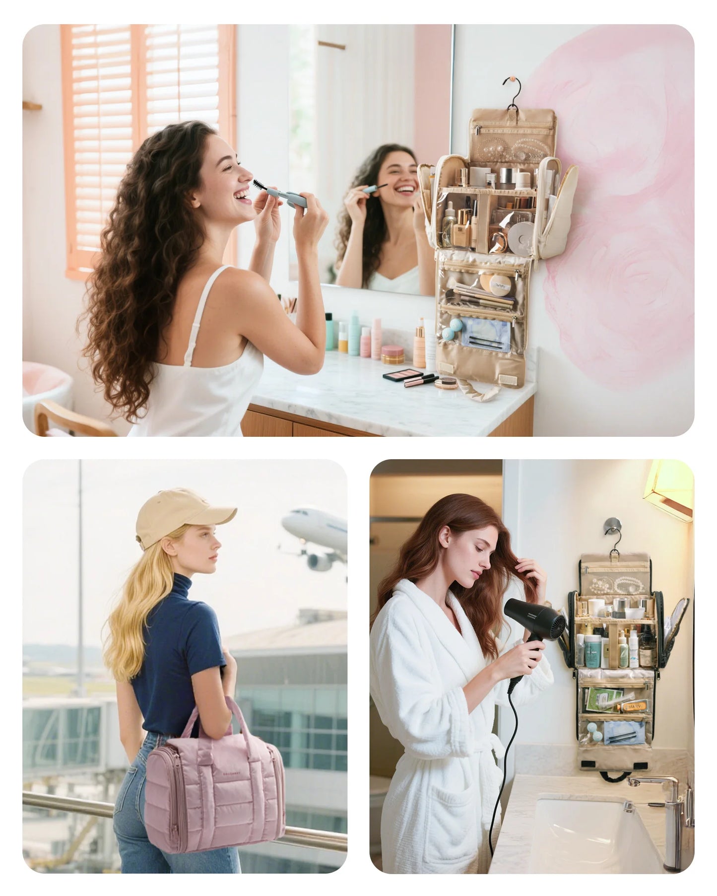 Toiletry Bag for Women with Hanging Hook
