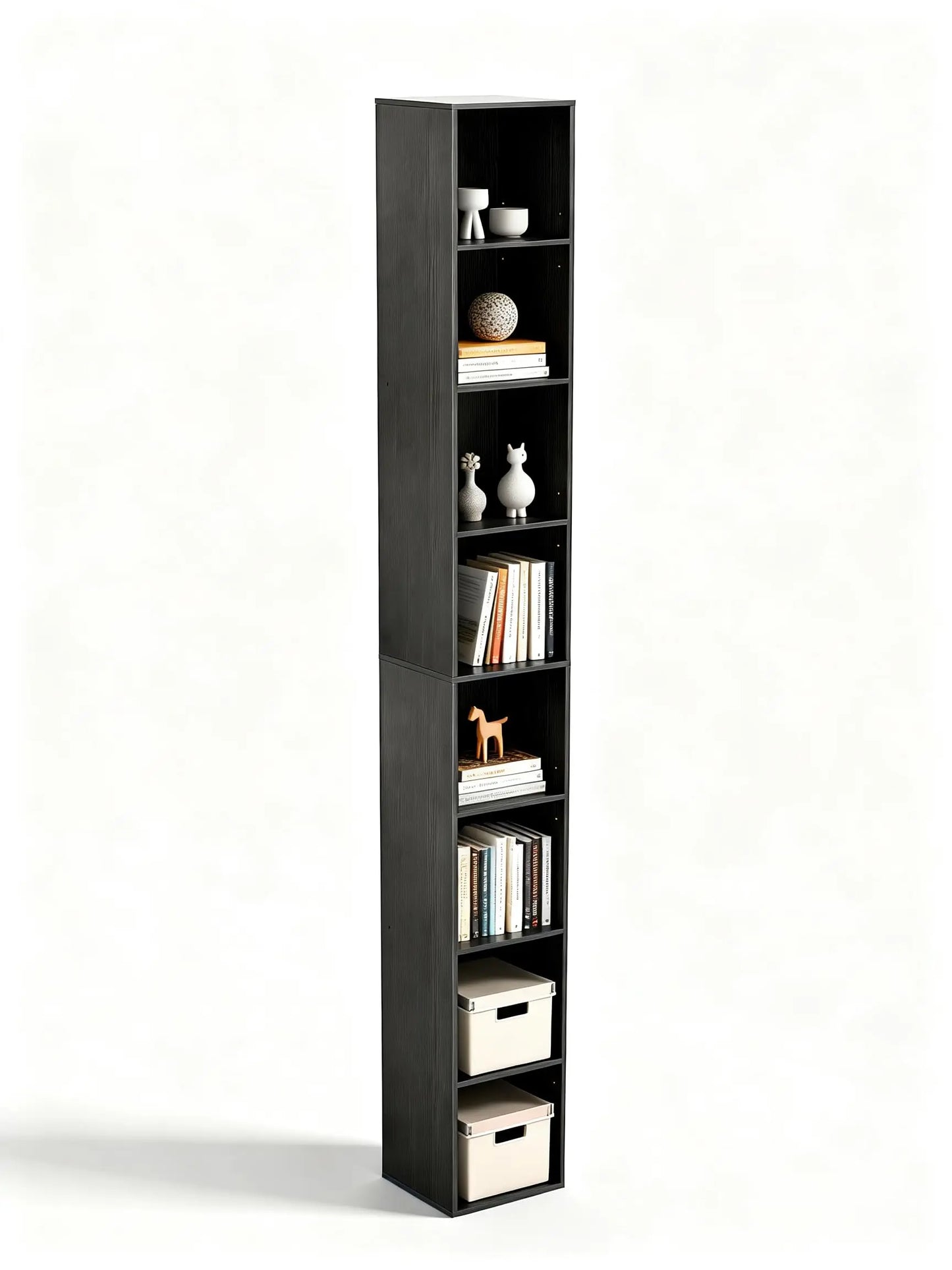 6-Tier Tall Cube Bookshelf Modern Storage Organizer