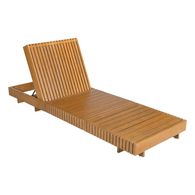 Adjustable Acacia Wood Chaise Lounge Chair