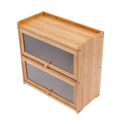 2-Tier Bamboo Kitchen Storage Cabinet