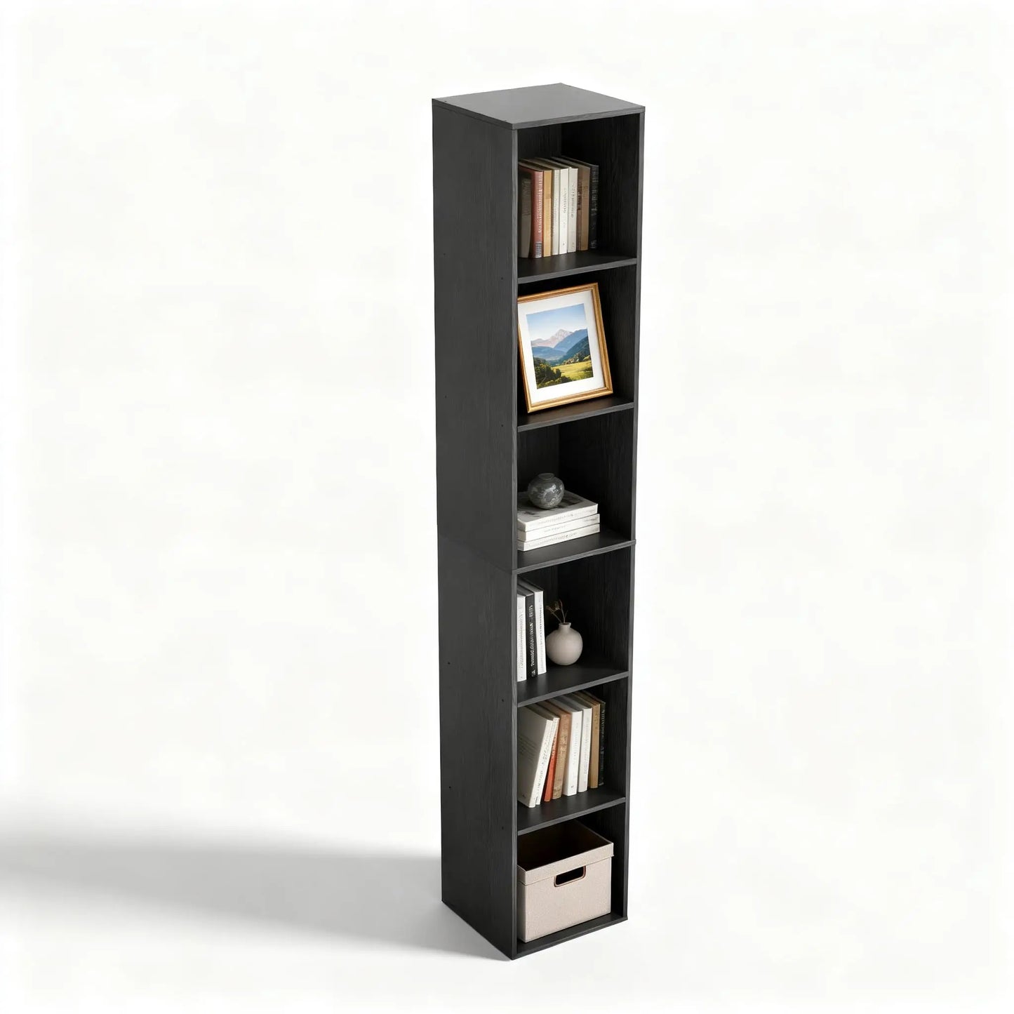 6-Tier Tall Cube Bookshelf Modern Storage Organizer
