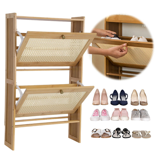 Shoes Storage Organizer with 2 Flip Drawers