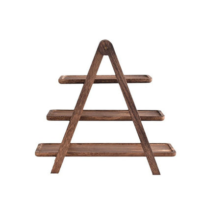 2Pcs Wooden Serving Platter 3 Tier Serving Tray