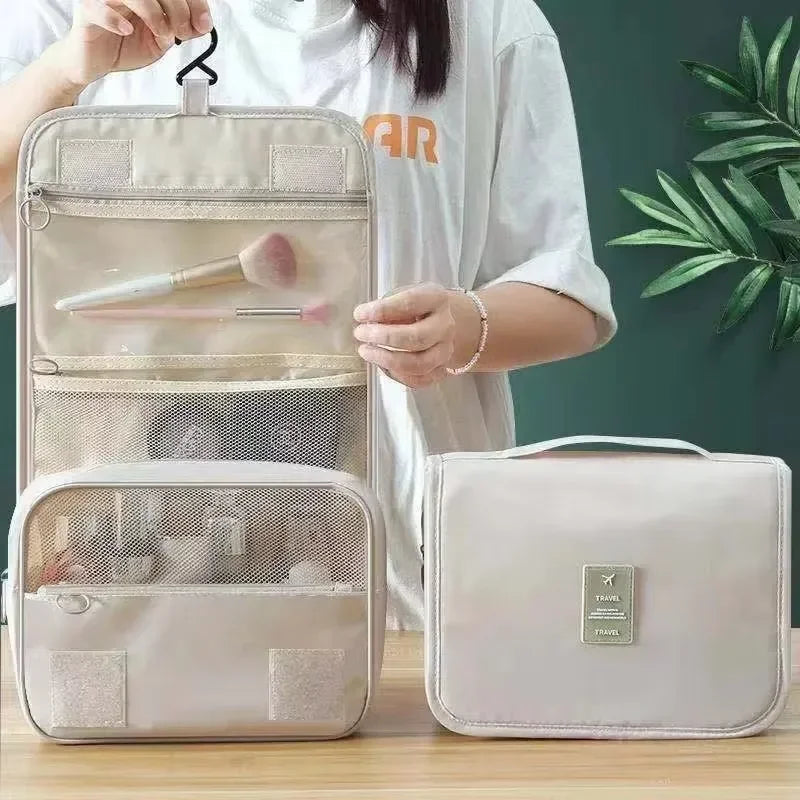Hanging Makeup Foldable Compartment Travel Case