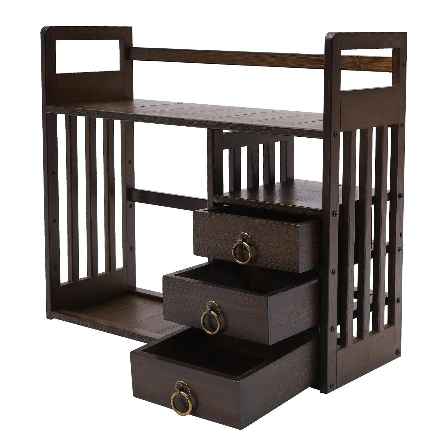 Desktop Bookshelf Bamboo Organizer Rack Storage Shelves