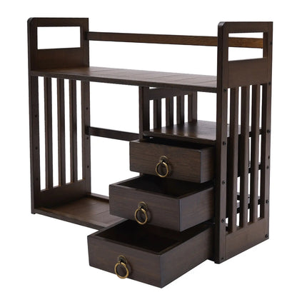 Desktop Bookshelf Bamboo Organizer Rack Storage Shelves