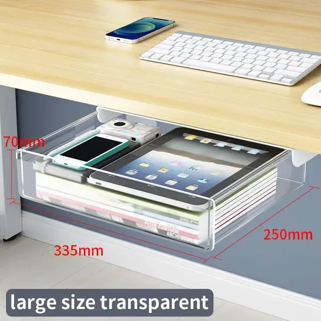 Hidden Under Desk Drawer Storage Office Organizer