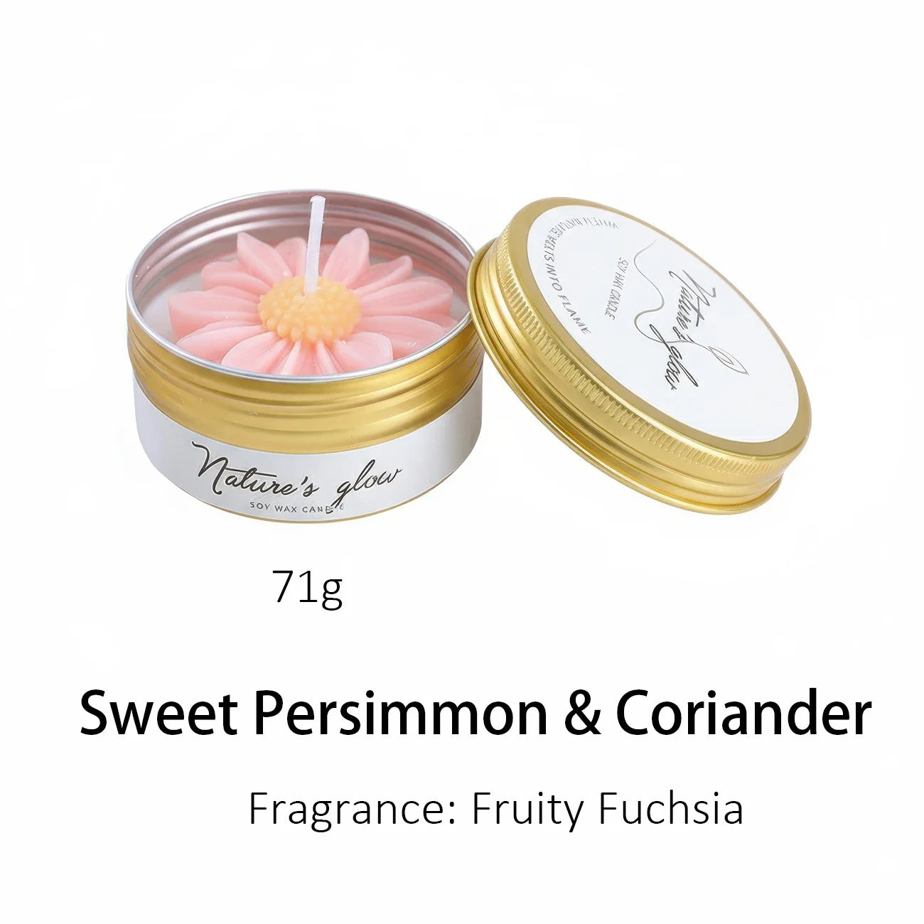 Handmade Soy Wax Flower Candle Tin