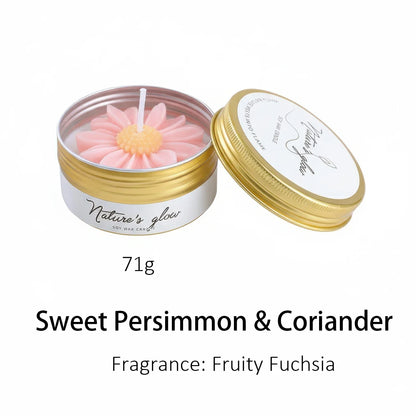 Handmade Soy Wax Flower Candle Tin
