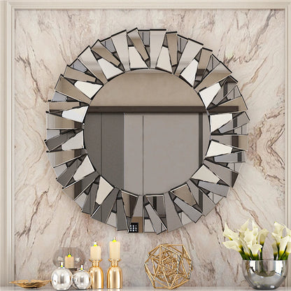 Unique Sunburst Decorative Round  Wall Mirror