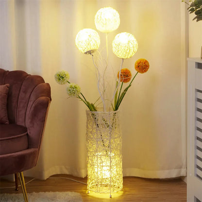 Decorative Floor Lamp LED Rattan Standing Lights