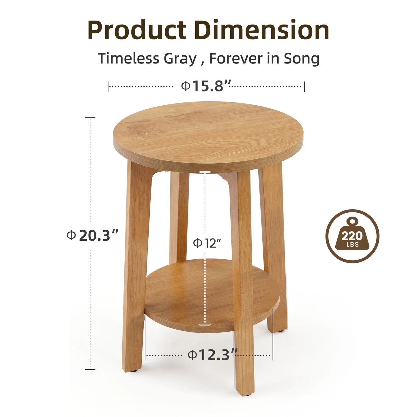Wood Round Side Coffee Table  for Living Room