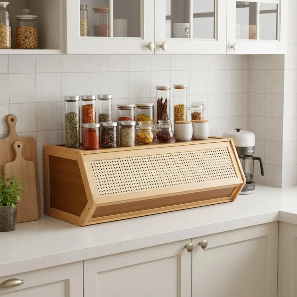 Bamboo Storage Cabinet Cupboard Organizer