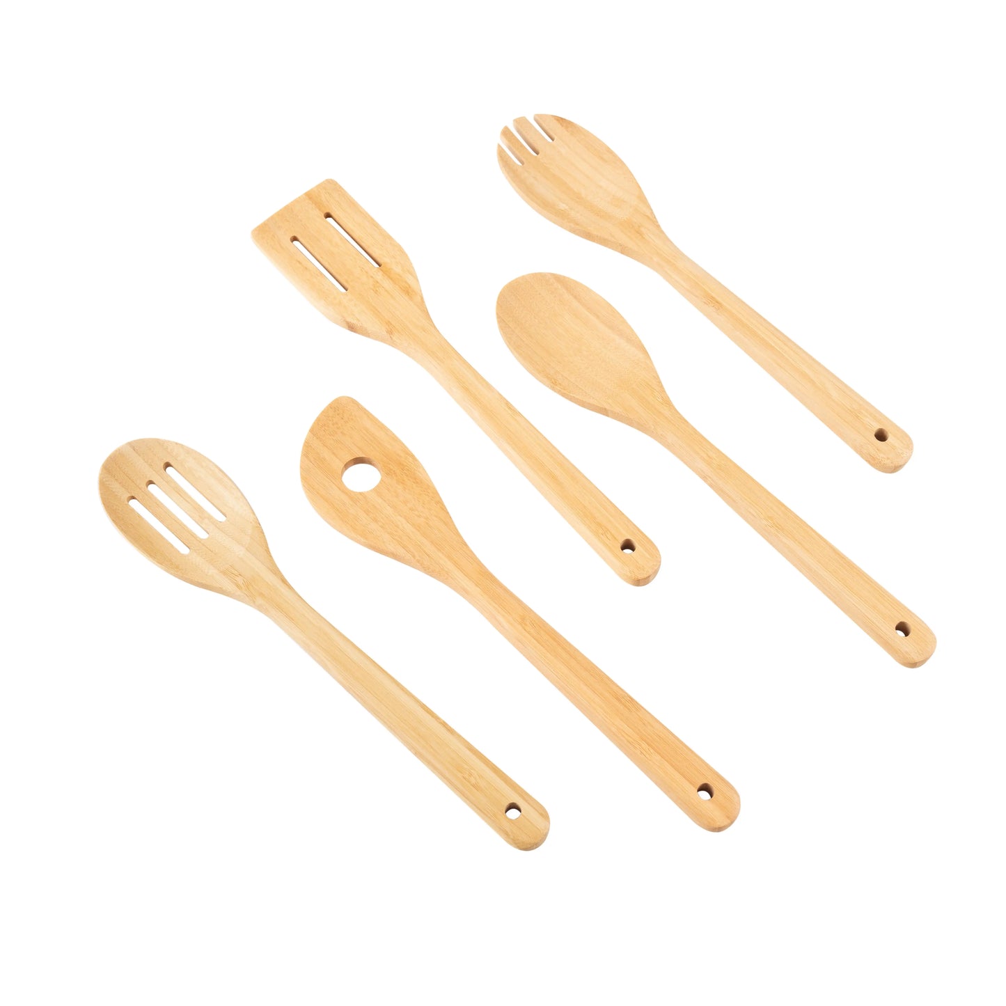 5pk Bamboo Spoons Kitchen Essential Tools Set