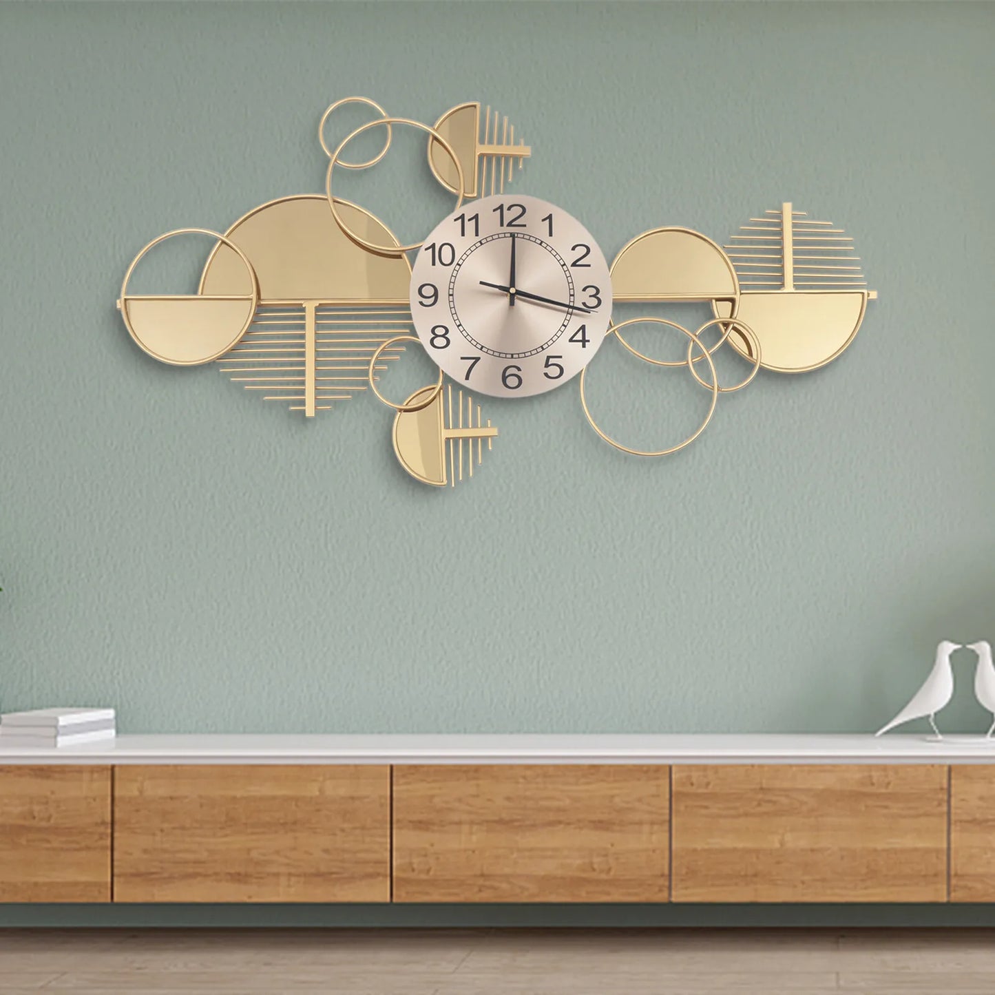 Modern Wall Clock Large Metal Minimalist Decor