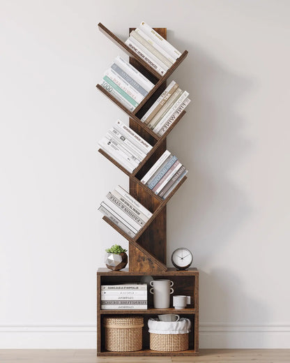 6 Tier Tree  Floor Standing Bookshelf