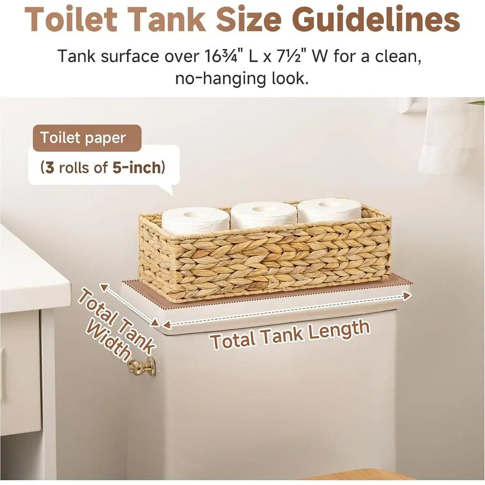 Bathroom Water Hyacinth Storage Baskets, 2-Pack