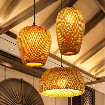 Bamboo Pendant Lamps Ceiling Lights