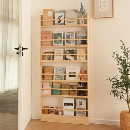 6 Tier Solid Wood Bookshelf