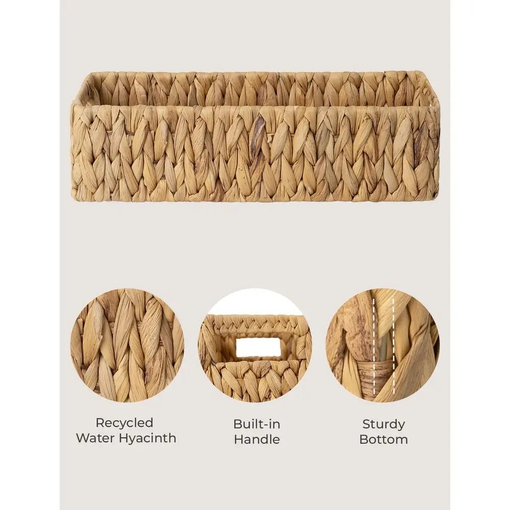 Basket Toilet Paper Wicker Storage Built-in Handles