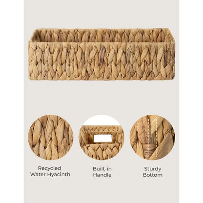 Basket Toilet Paper Wicker Storage Built-in Handles