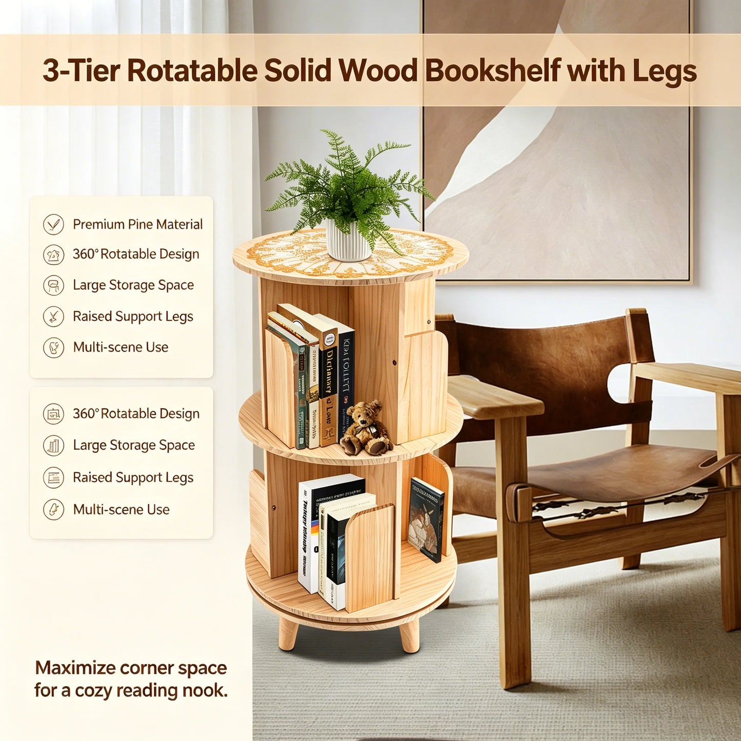 360° Rotating Display Stand with Floor-Standing