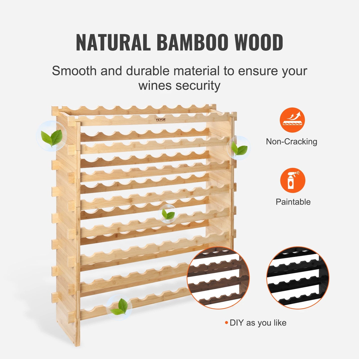 Bottle Stackable Modular Bamboo Wine Holder