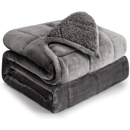 Sherpa Fleece Weighted Cozy Plush Bed Blankets