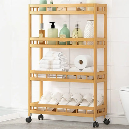 Slim  Narrow 4-Tier Rolling Storage Cart