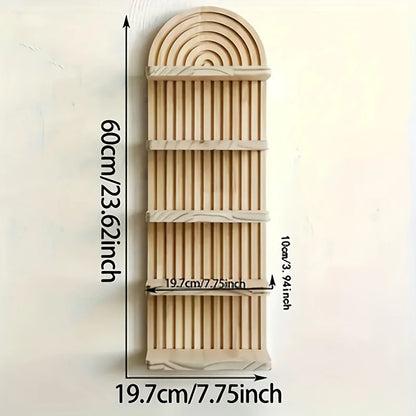 Bohemian Style Wooden Oval Wall Shelf