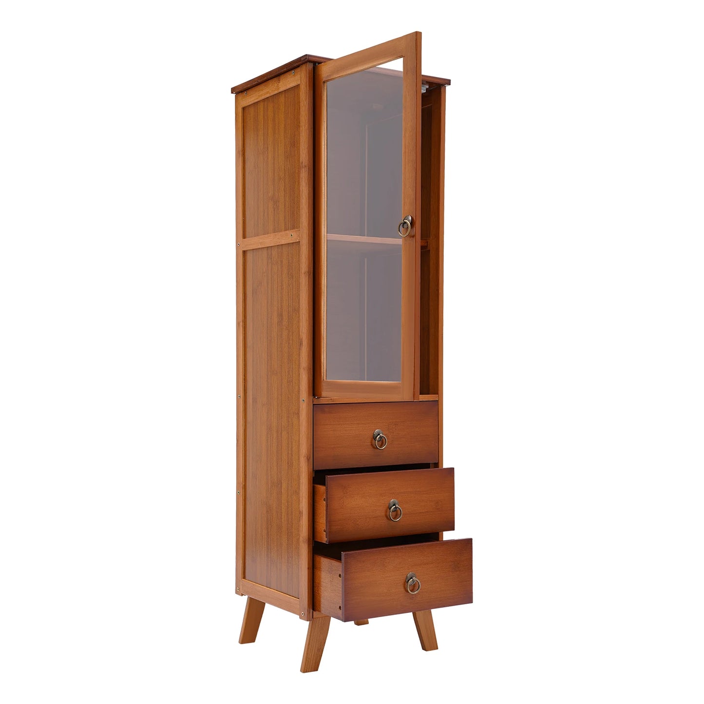 Home Coffee Wine Bar Wood Corner Cabinet