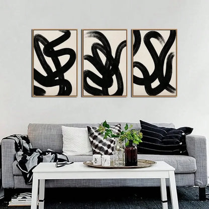 Wall Art Canvas Set Abstract Lines Pictures