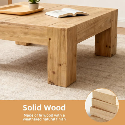 Solid Wood Square Coffee Table