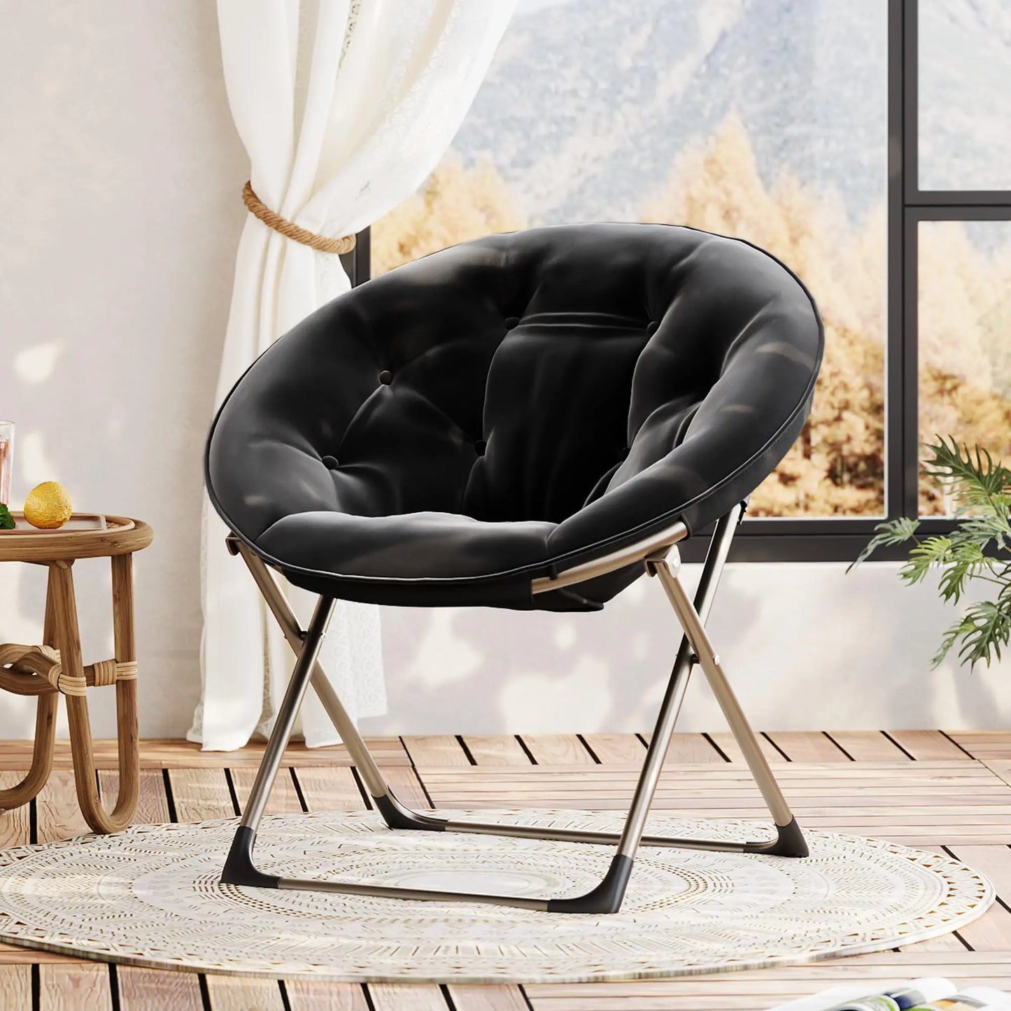 Comfy Oversized Soft Plush Fabric Saucer Chair