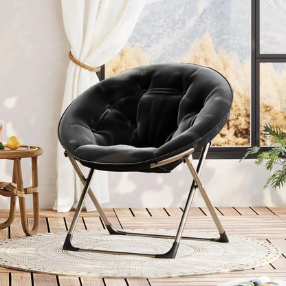 Comfy Oversized Soft Plush Fabric Saucer Chair