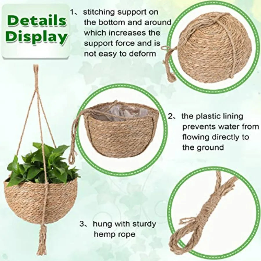 Indoor Boho Hanging Planter Basket Set