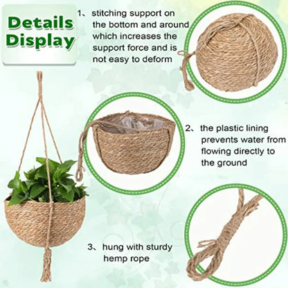 Indoor Boho Hanging Planter Basket Set