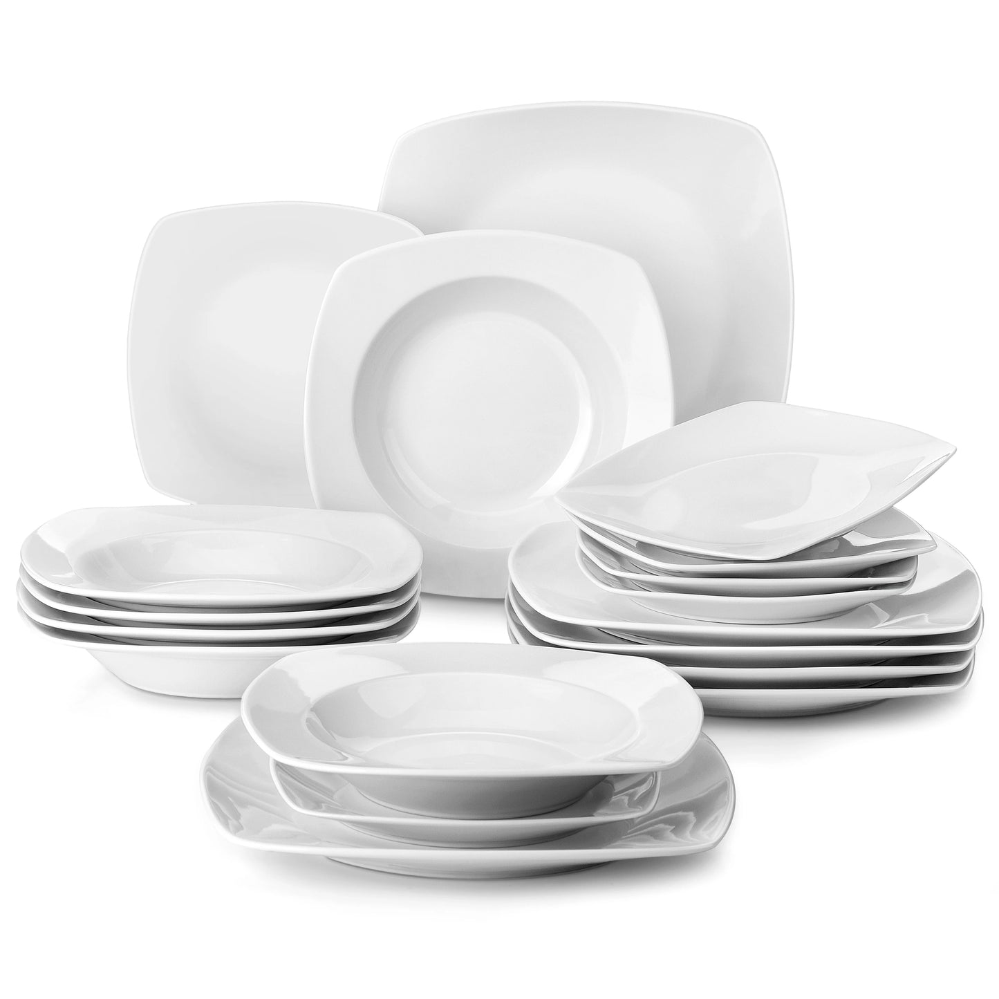 Classic 18-Piece Ceramic Porcelain Dinnerware Set