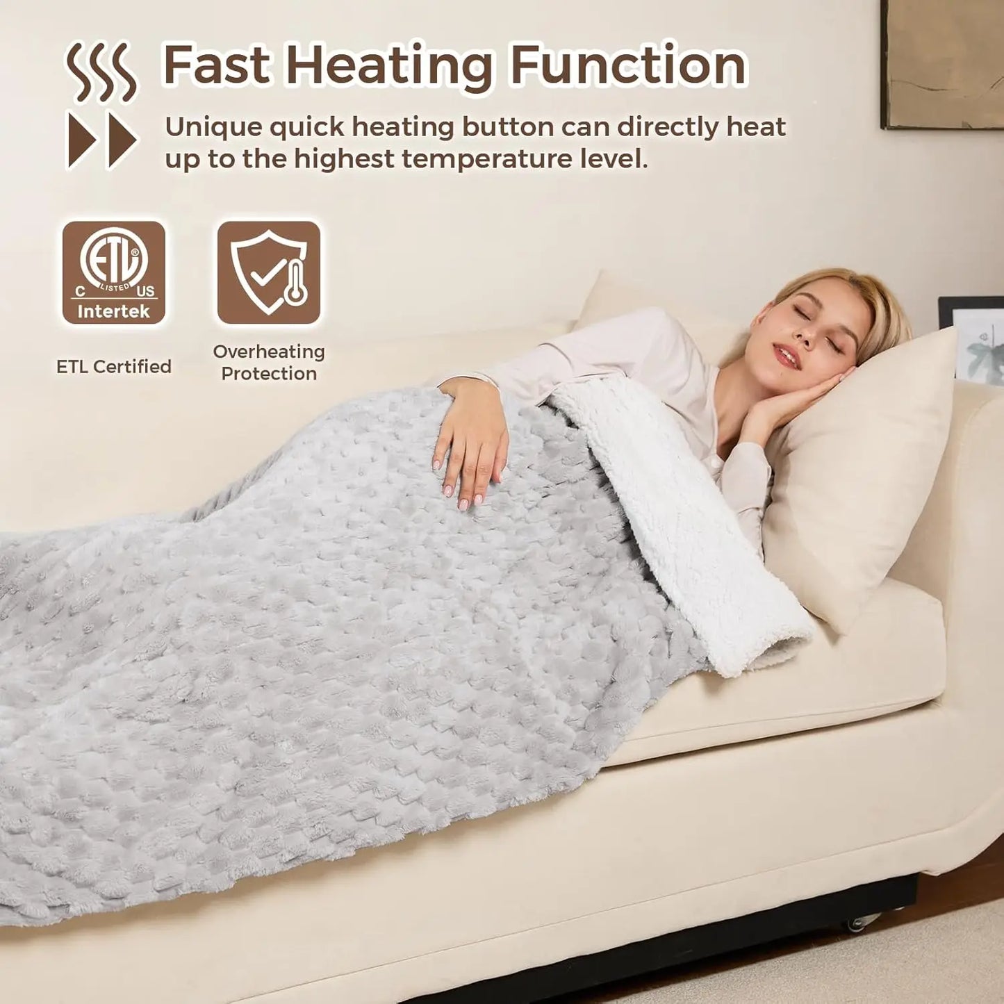 Wearable Heated Blanket Hoodie with Heating Levels
