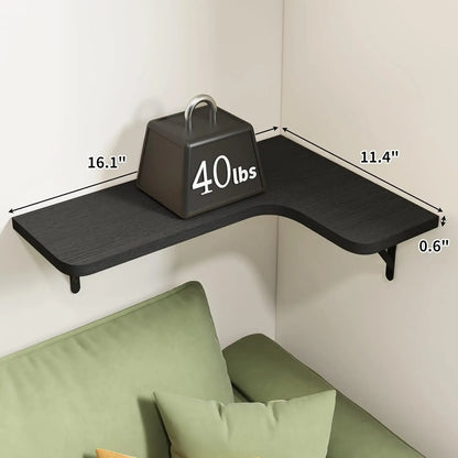 Rustic Wood Corner Shelves Set