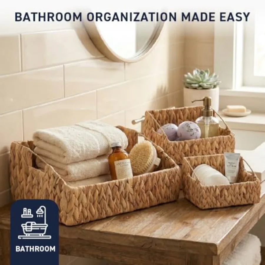 Water Hyacinth Storage Baskets Handwoven