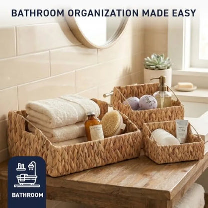 Water Hyacinth Storage Baskets Handwoven