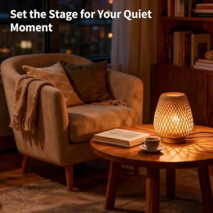 Table Lamp with Double Layer Woven Shade