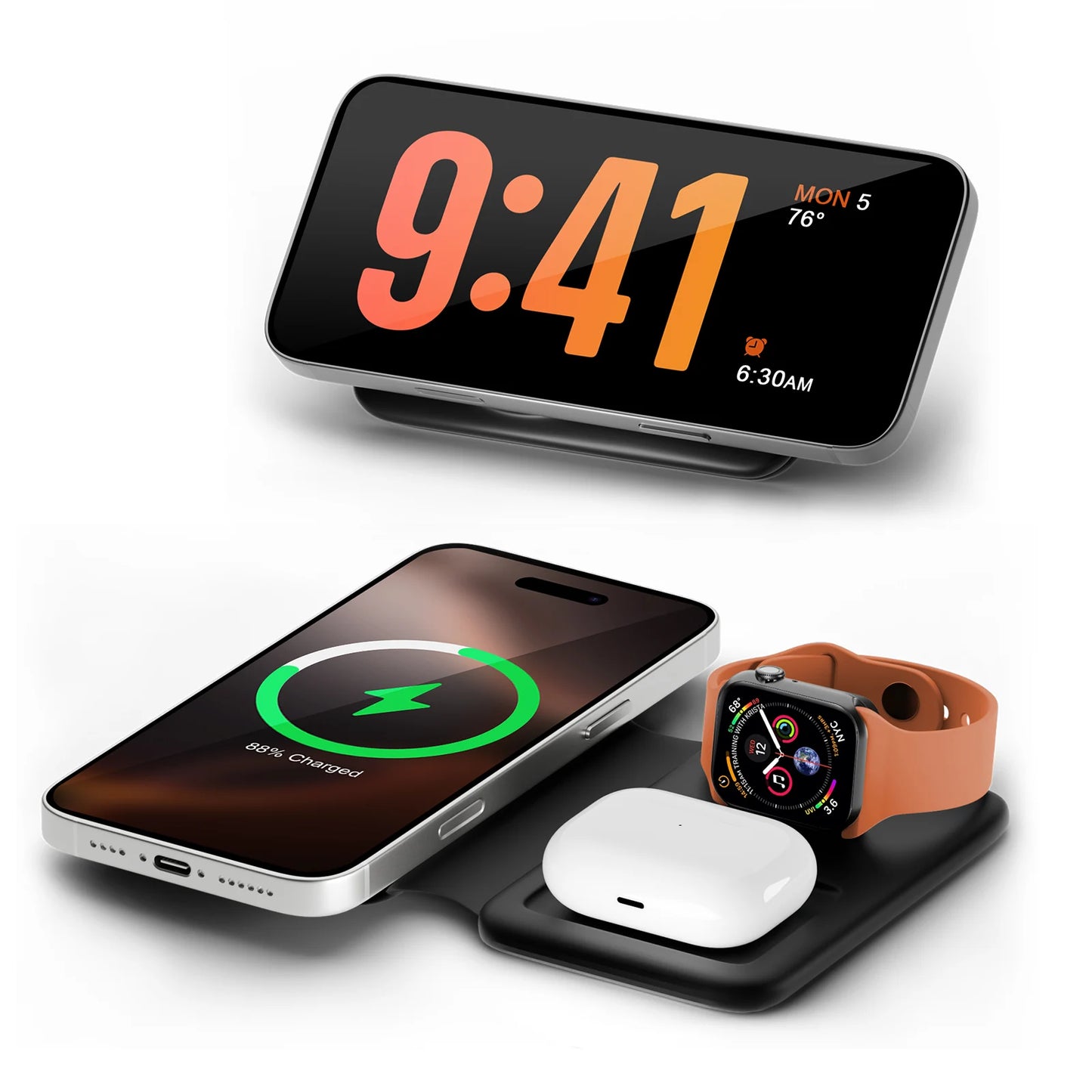 15W Wireless Chargers Magnetic Foldable Stand Pad Dock