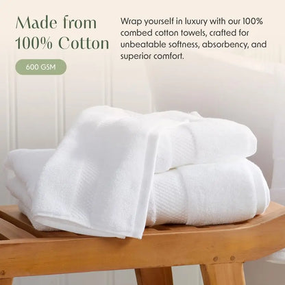 White Bath Towels Set of 4