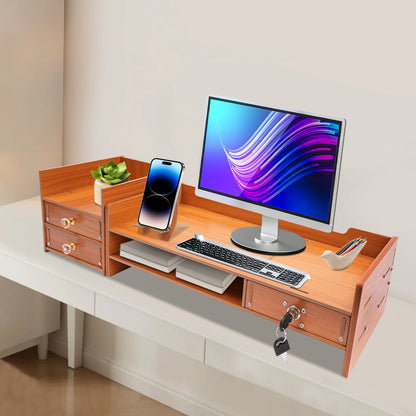 Wooden Desk Monitor Riser Computer Stand
