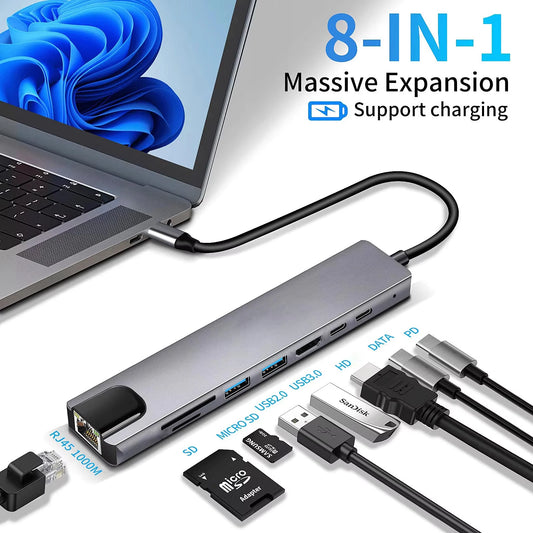 USB Hub Type C Adapter for Laptop Computer